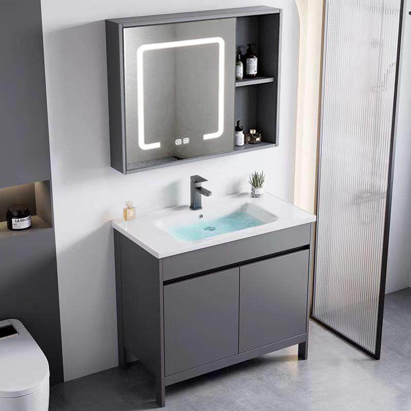 太空铝浴室柜组合小户型洗漱台一体柜陶瓷一体盆防水防潮落地式