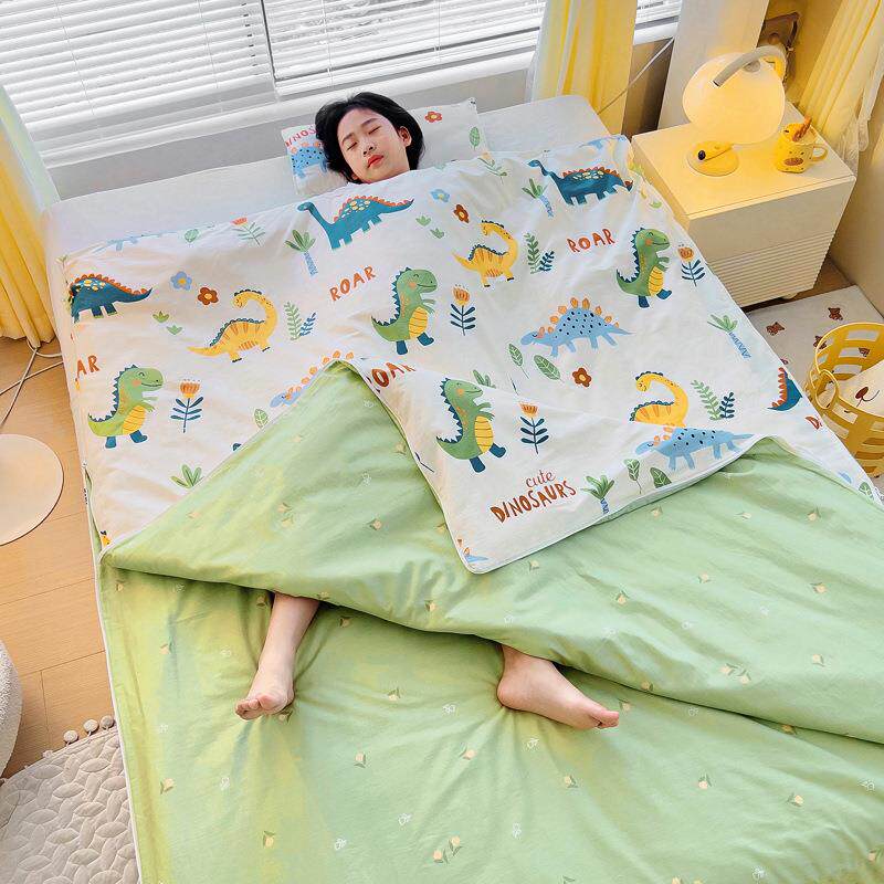 四季中大童保暖棉花可幼儿园全棉被纯棉卡通睡袋拆洗踢被子防