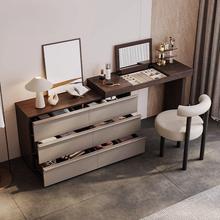 实木卧室床尾收纳ENF级翻盖梳妆台斗柜一体梳妆台镜子隐翻盖式