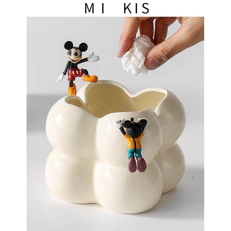 创意银色桌面垃圾桶客厅茶几陶瓷家用餐桌无盖小号收纳盒台面纸篓