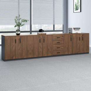 文件柜矮柜木质落地带锁储物柜办公室打印机茶水柜隔断柜边柜