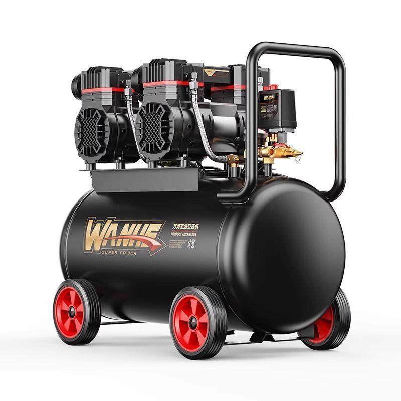 小型空压机220v无油静音打气泵气钉枪木工汽车胎充气泵空气压缩机