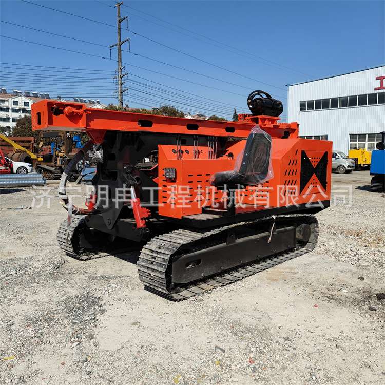 双动力液压光伏打桩机 高低腿爬坡定位钻孔机一机多用岩石冲击钻