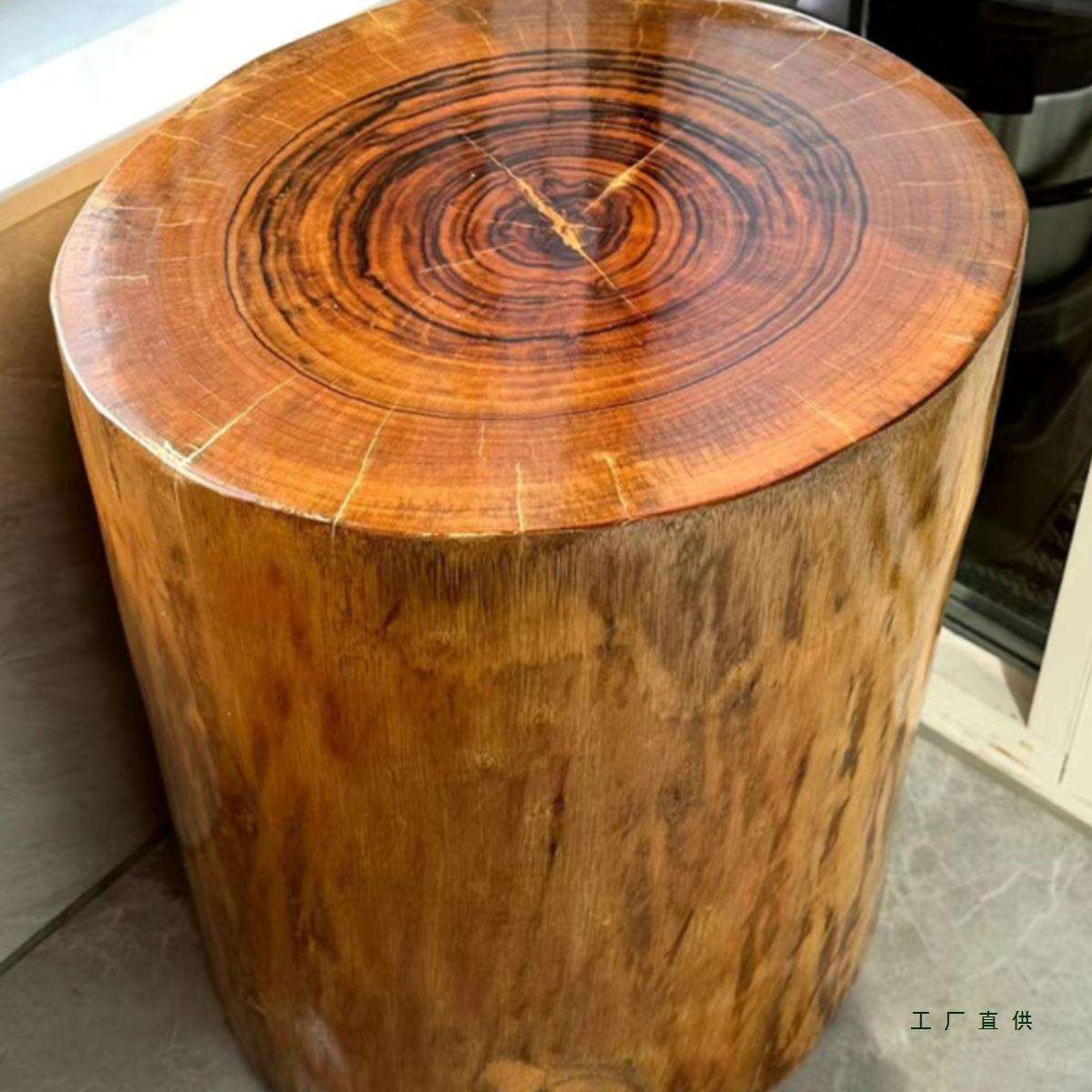 原木木墩香樟木树墩树桩木桩凳坐凳子花架根雕茶几实木大底座墩子
