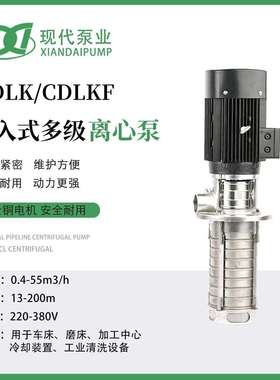 浸入式机床高压水泵多级离心泵不锈钢高扬程机床泵