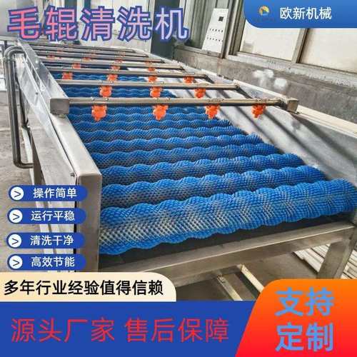 商用全自动平行毛辊清洗机土豆红薯清洗去泥设备海蛎子扇贝去杂机