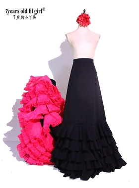 舞蹈服Flamengo弗拉门戈长尾裙BATA演出服西班牙舞服CWQ38