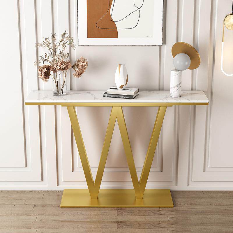 新中式大理石玄关桌条案靠墙轻奢现代简约走廊入户玄关台供桌端景