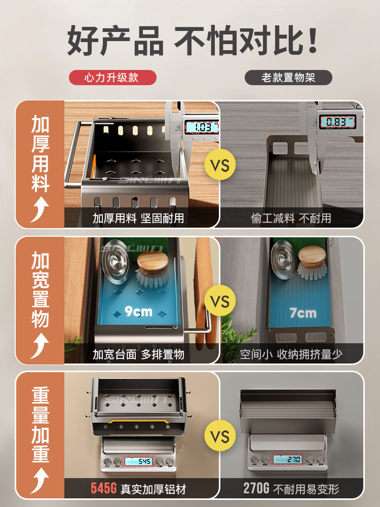 厨房水槽边沥水收纳置物架