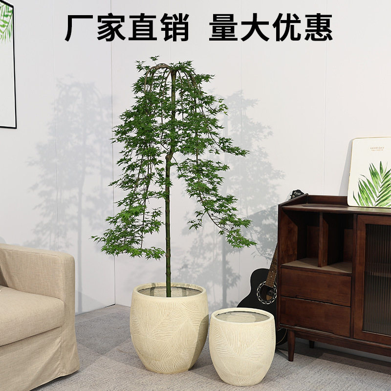 镁泥花盆欧美现代艺术客厅商场室内外落地复古清新特大型号绿植盆