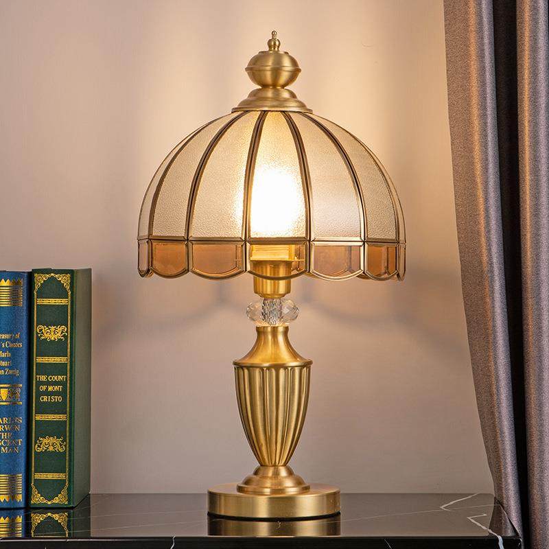 美式全铜卧室床头装饰台灯欧式现代简约创意客厅书房家用落地灯具