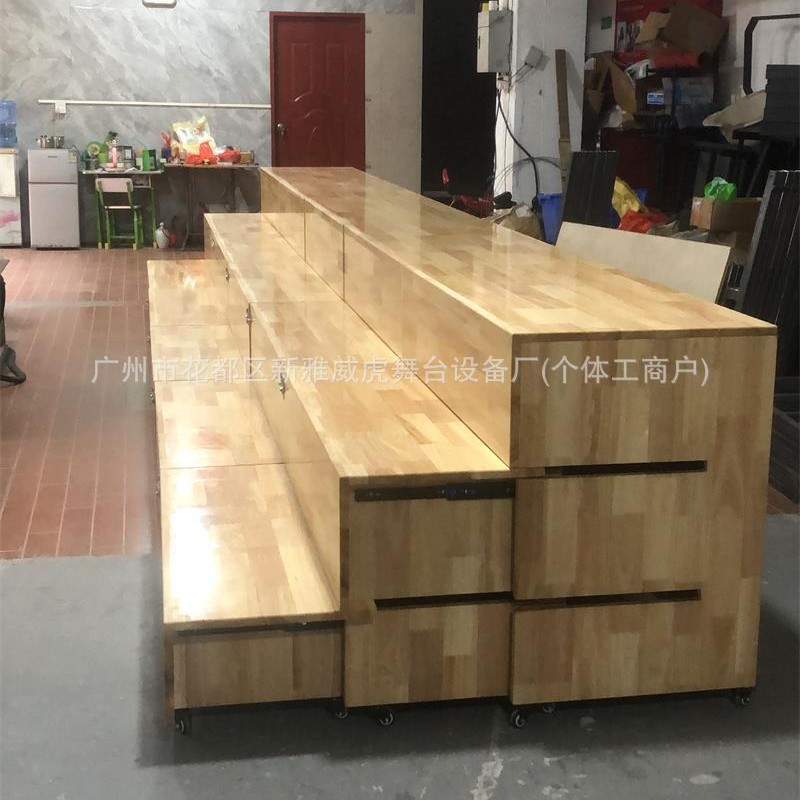电动实木合唱台电动伸缩合唱台音乐教室用电动伸缩台阶
