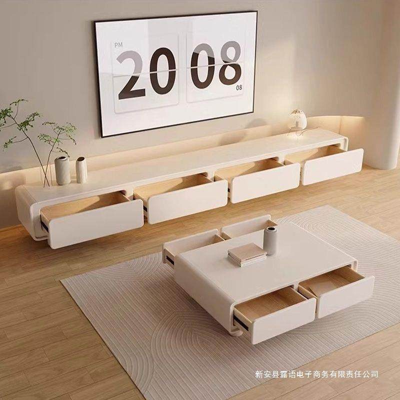 圆角法式奶油风白电视柜简约现代茶几组合客厅家用小户型极简家具,鲜花速递/花卉仿真/绿植园艺,割草机/草坪机,淘宝优惠券,粉丝福利购,淘宝优惠卷