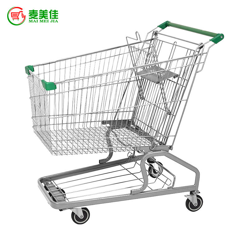 批发210L超市手推车德式电镀手推车杂货便利店手推购物车直销