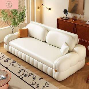 奶油风沙发床多功能一体两用可折叠储物家用双人客厅小户型沙发床