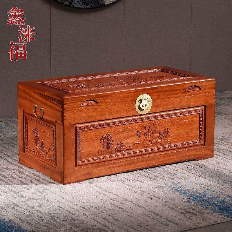 木箱子全香樟木实木婚嫁箱衣箱字画书画箱储物仿古收藏箱