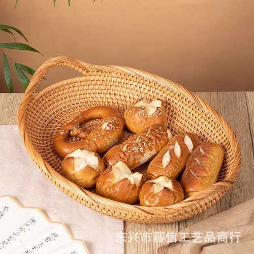 越南植物藤秋藤果盘果篮面包篮馒头筐提手款式