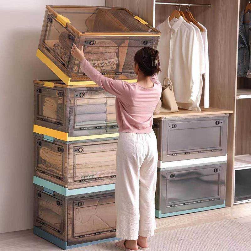 衣物收纳箱家用衣服被子透明塑料箱子书本储物盒衣柜整理折叠