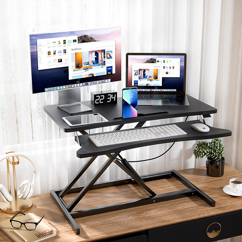 升降桌面工作台站立式笔记本台式电脑桌折叠增高支架家用办公桌
