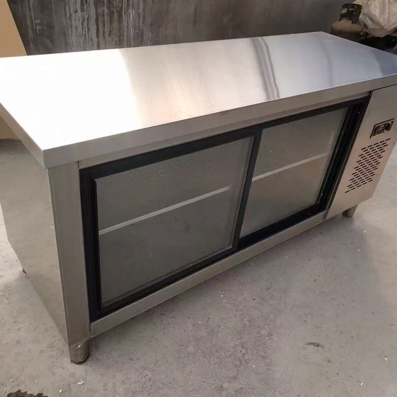 订制不锈钢冷藏工作台商用冰柜奶茶店冷藏柜厨房小型冰箱保鲜平冷