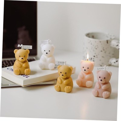 Sit upd bear candle cartoon animal cute creative