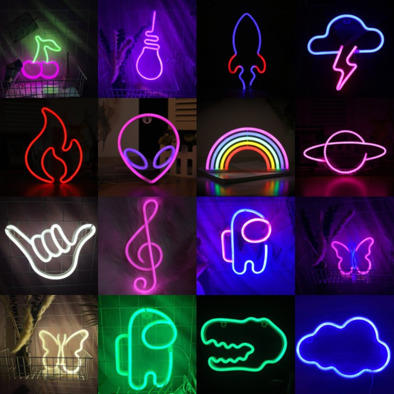 LED Neon Light Wall Sign Night LampG Party Holiday Decor Gif