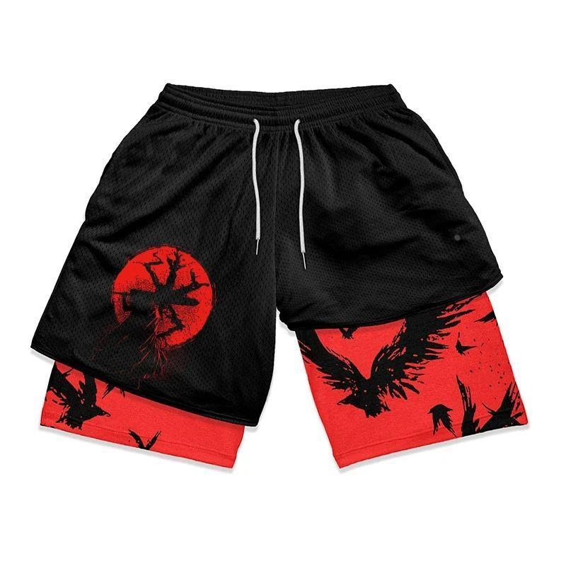 Anime Berserk 2 in 1 Gym Shorts for Men AcNtive Athletic Com