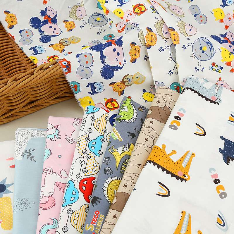 纯棉卡通印花布料手工 DIY娃衣宝宝服装儿童床单被套棉布面料意赛