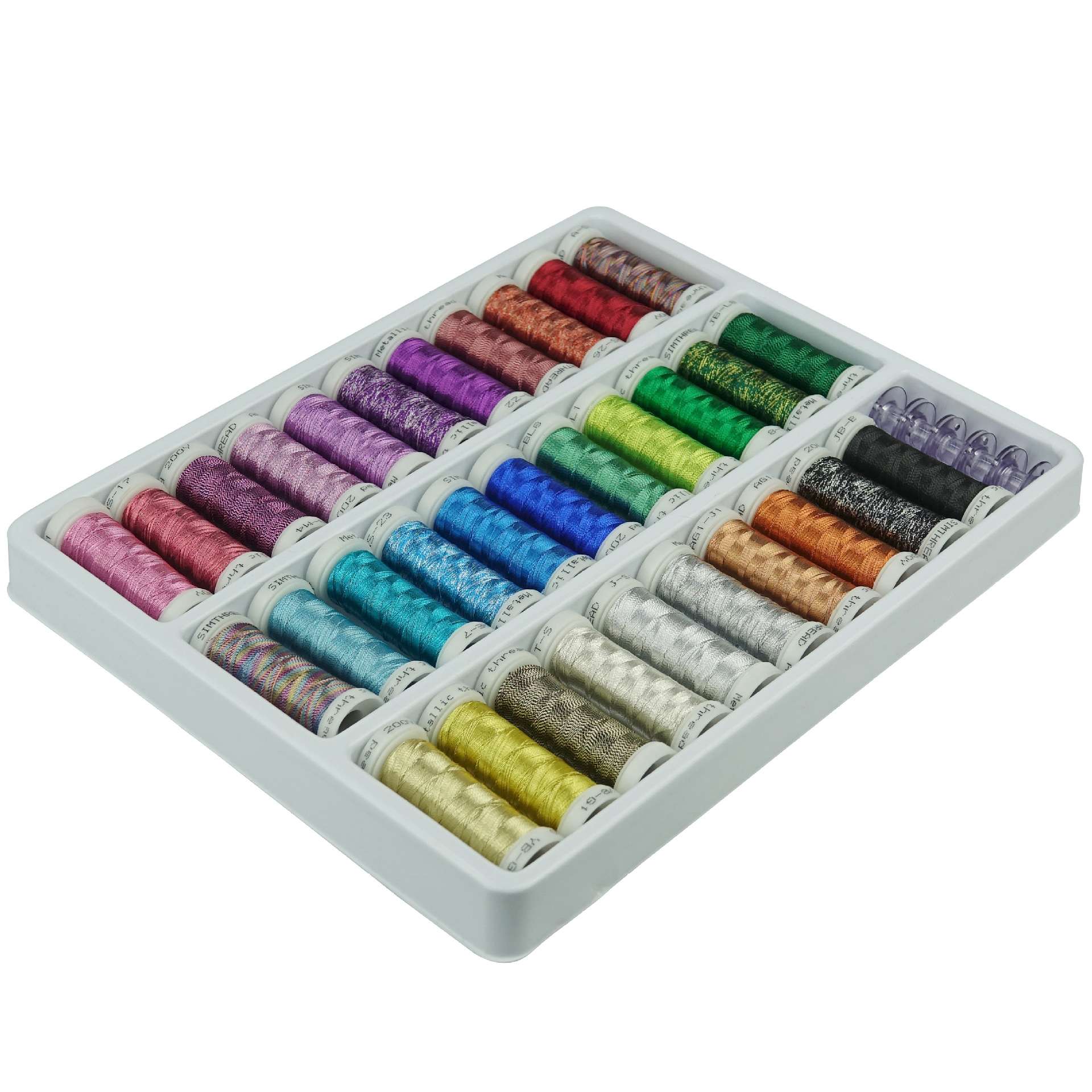 Simthread 32色200码金属质感绣线 金银线机器绣花线 法式绣花线