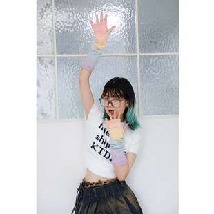 复古渐变弹力针织袖套辣妹半指堆堆袖手套千禧Y2K穿搭秋冬手臂套