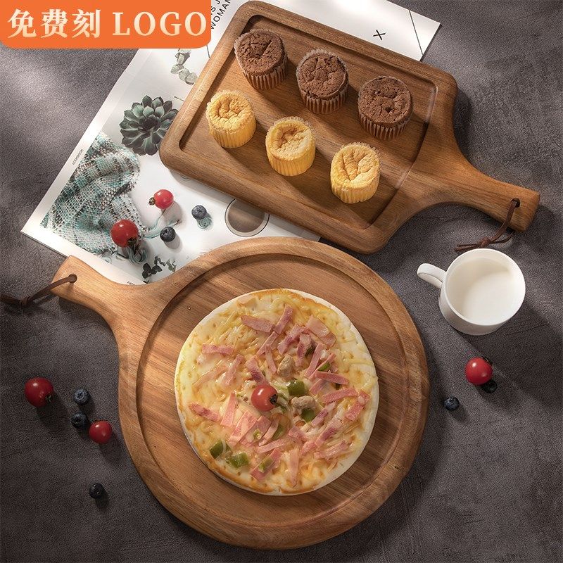 木质圆形牛排木盘咖啡面包蛋糕寿司比萨披萨木托盘西餐切板木板托,餐饮具,盘,淘宝优惠券,粉丝福利购,淘宝优惠卷