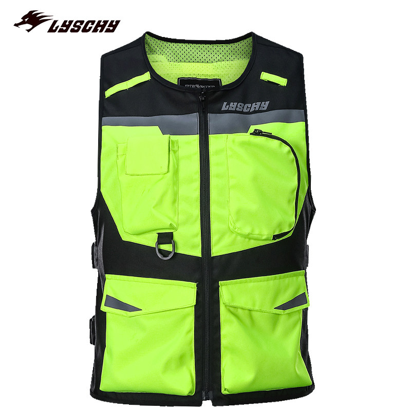 雷翅摩托车骑行马甲反光衣安全背心男女带护具机车马夹摩旅装备大