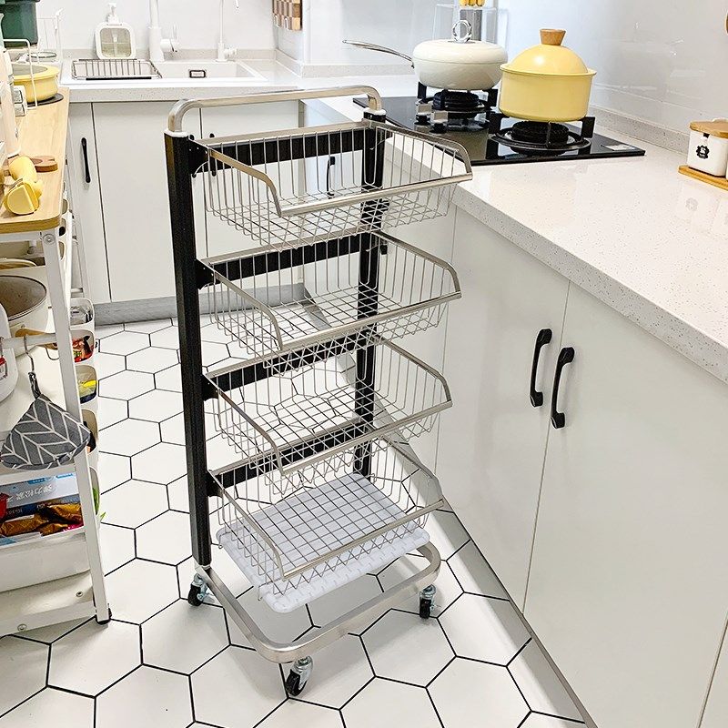厨房蔬菜置物架收纳筐太空铝落地多层菜篮子水果收纳架多功能加厚,厨房/烹饪用具,厨房置物架/置物柜/角架,淘宝优惠券,粉丝福利购,淘宝优惠卷
