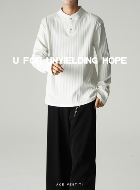 ACE VESTITI 「柔织」秋冬纯色慵懒风长袖男设计感亲肤打底衫上衣