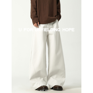 骨白邃黑双色廓形弯刀beggy通勤牛仔裤 Classic系列 VESTITI ACE