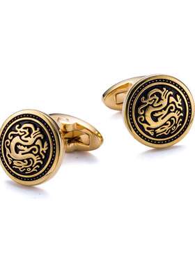优质法式衬衫袖扣 图腾龙形袖口袖钉 翔龙珐琅袖口 cufflink 171