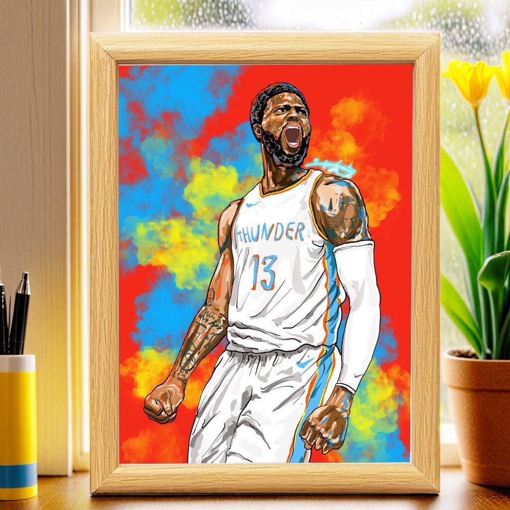 NBA快船泡椒保罗乔治相框