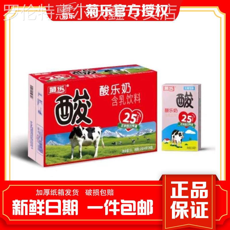 新货菊乐酸牛奶整箱特价250mlx16/12盒装学生牛奶酸奶原味一整箱