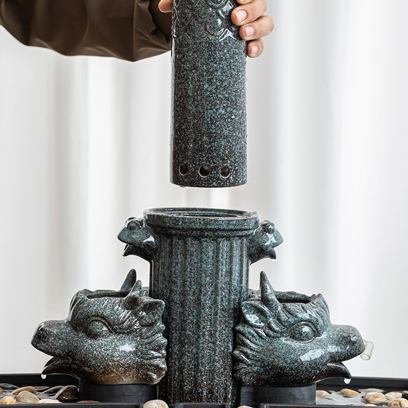 庭院缸石槽鱼缸景观造景过滤循环水流水生财摆件叠V水出水口流水,家居饰品,装饰摆件,淘宝优惠券,粉丝福利购,淘宝优惠卷