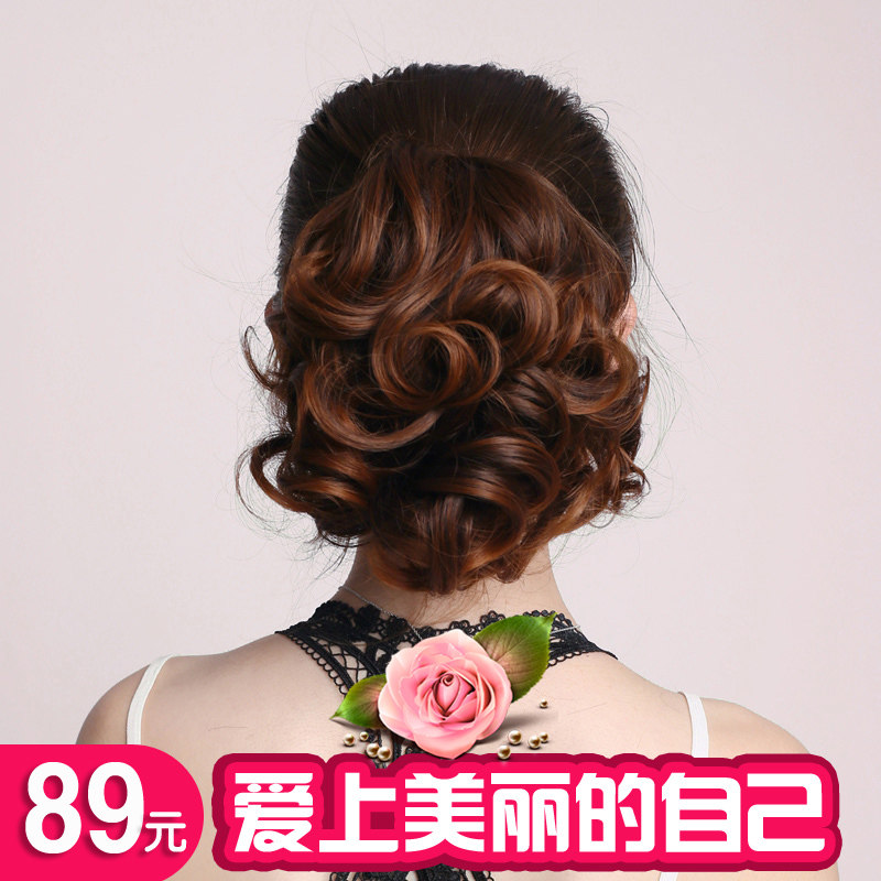 韩版假发女马尾抓夹绑带式短卷发逼真马尾辫大P波浪梨花卷网红马