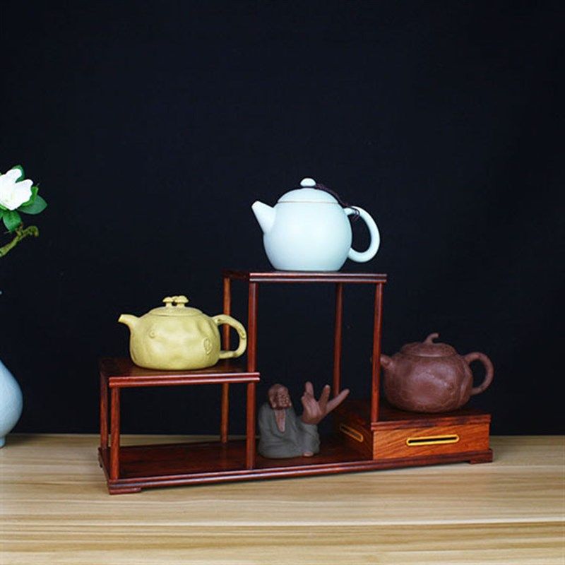 红木博古架小型多宝m阁酸枝木茶具架明式置物架紫砂茶壶架子展示