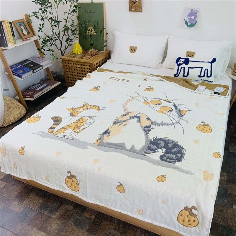 新款单人空调被夏凉被t春秋纱布成人儿童被子色织提花纱布毯,床上用品,化纤被,淘宝优惠券,粉丝福利购,淘宝优惠卷