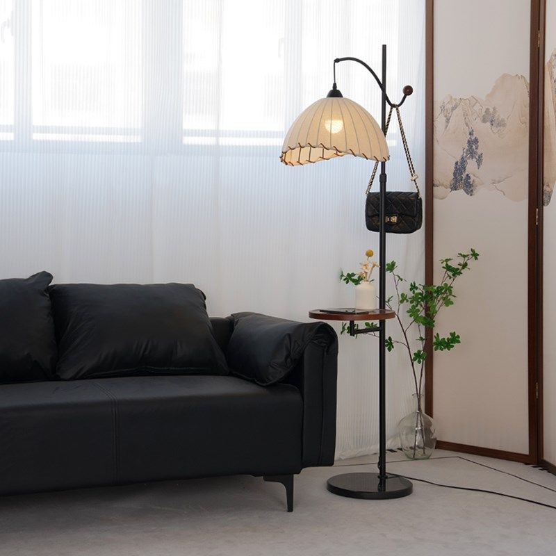 中古风落地灯客厅沙发旁边高级感置物架一体卧室床头柜茶几氛围灯