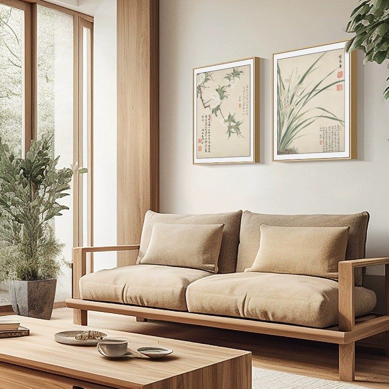 项圣谟新中式客厅装饰画餐厅饭厅挂画水墨画背P景墙壁画玄关花鸟,家居饰品,现代装饰画,淘宝优惠券,粉丝福利购,淘宝优惠卷