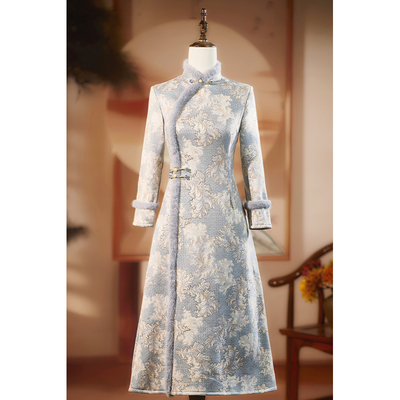 冬季加厚中年妈妈婚宴旗袍