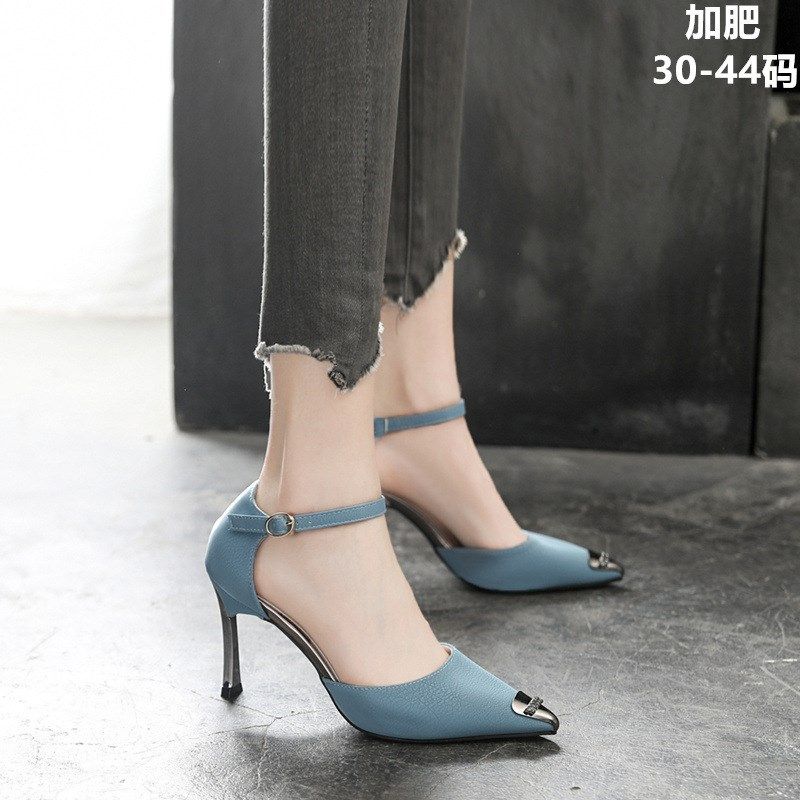 尖头女单鞋小码g31 32 33一字扣细跟高跟鞋大码41 42 43钻,女鞋,浅口单鞋,淘宝优惠券,粉丝福利购,淘宝优惠卷