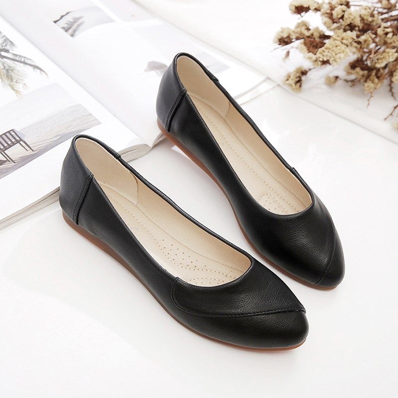 单鞋女2024年新款百搭豆豆鞋春B秋款妈妈女鞋子上班软皮软底平底,女鞋,浅口单鞋,淘宝优惠券,粉丝福利购,淘宝优惠卷