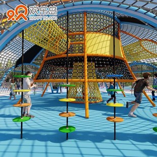 勇士攀爬绳网钻攀登架儿童六角攀爬网户外拓展游乐设备厂规划设计