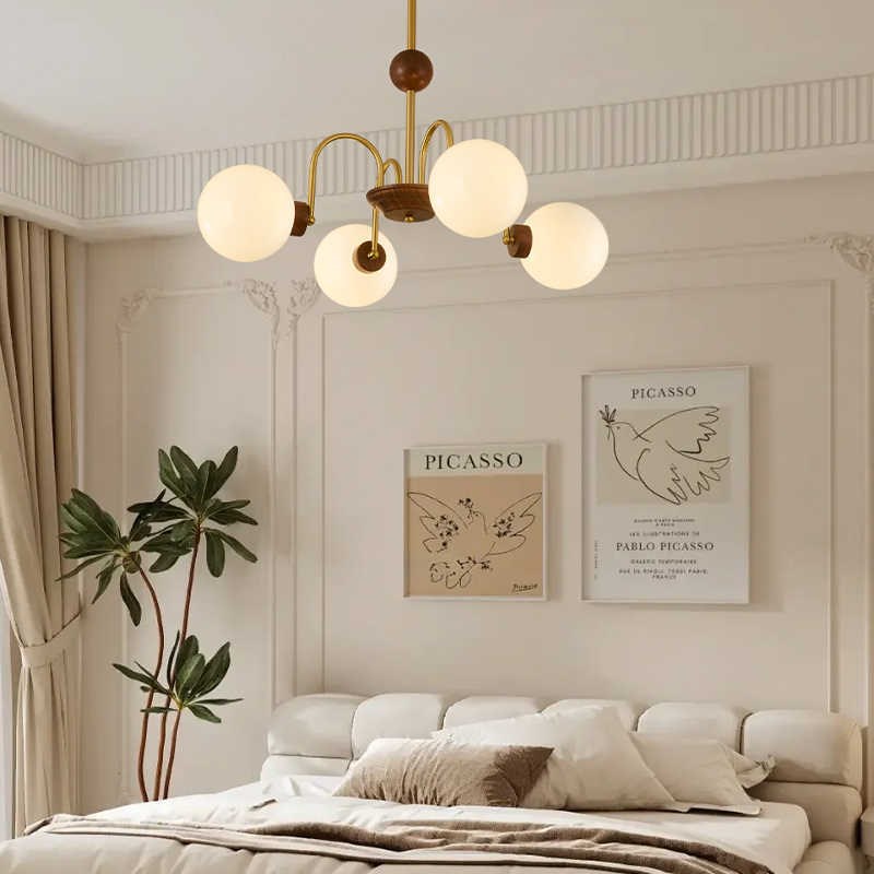 法式中古客厅灯魔豆吊灯大厅主灯南洋美式复古卧室餐厅灯全铜