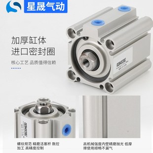 SMC型CQ2B63X50DZ薄型气缸CDQ2B100X80DCM外牙双出可调薄形气缸